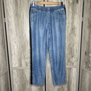 Cloth Stone Chambray Jeans Small Tuxedo Blue Color Pull On Pockets Lightweight S